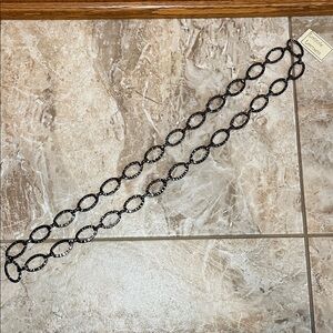 NWT Hammered Metal Black Chain Link Necklace